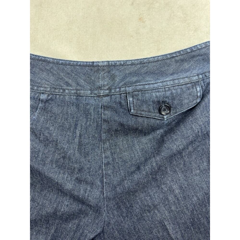 Ann Taylor Women’s Dark Wash Sailor Wide Leg Cuffed Trouser Jeans Size 6 - Picture 10 of 11